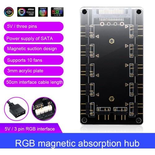 12V 4pin RGB 5V 3 pin ARGB RGBW Cable Splitter Hub Case w/ Tape & Extension Cable Adapter RGB Fan Cooler