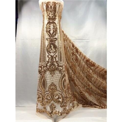 Blue Latest french Lace Fashion nigerian lace fabrics for wedding 2018 african french lace fabric high quality with Sequins gold