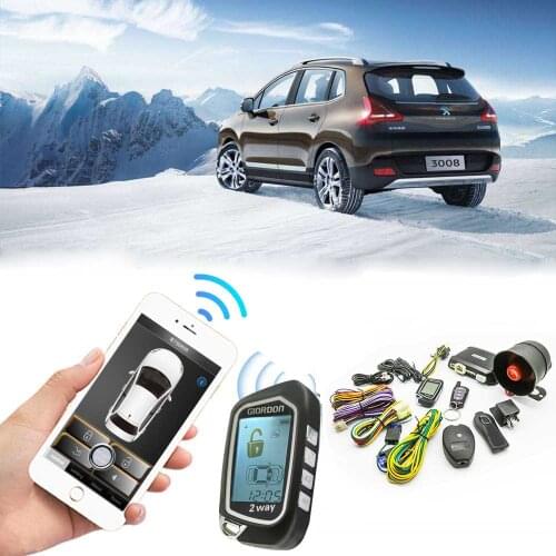 2 Way Keyless Entry Car Anti-Theft Alarm System Security 100M LCD Display Car Door Lock Alert Burglar Remote Control Engine Star