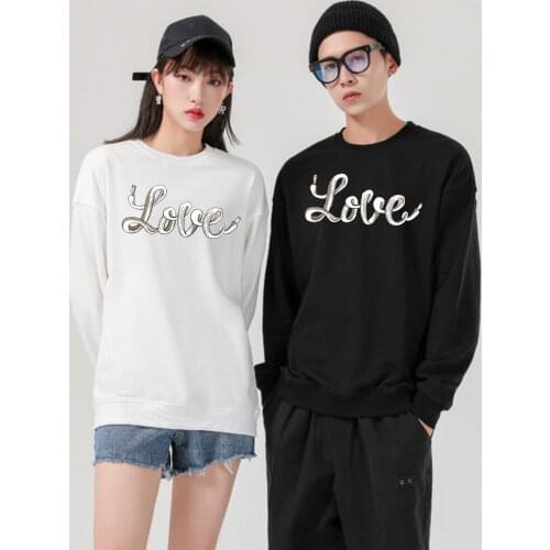 Couple Hoodies Oversized Lover Letter Print Harajuku Sweatshirt Cotton Long Sleeve Spring Winter Sweatsuit Thin Soft Sweatshirts