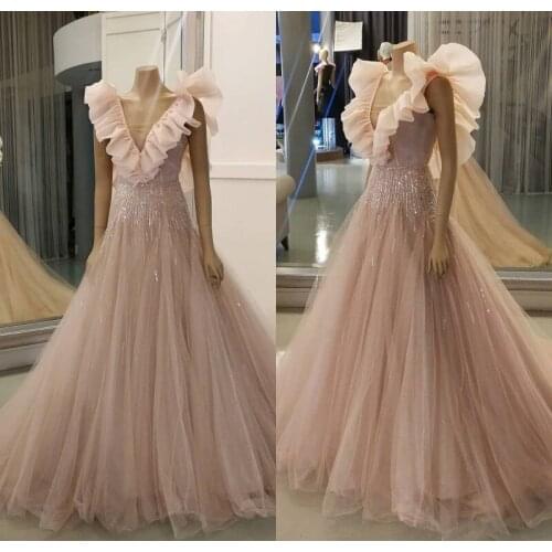 2019 New Evening Dresses Sexy V Neck Backless Sleeveless Plus Size A Line Prom Gowns Custom Made Special Occasion Dress