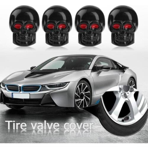 VODOOL 4Pcs/Lot Universal Skull Car Tire Valve Stem Cap Auto Truck Motorcycle Bicycle Wheel Tyre Valve Dust Cover Car Styling