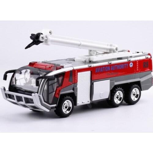 1: 32 Alloy Car Airport Fire Truck Model Engineering Car Sound And Light Toy Boy Birthday New Year Christmas Gift Red