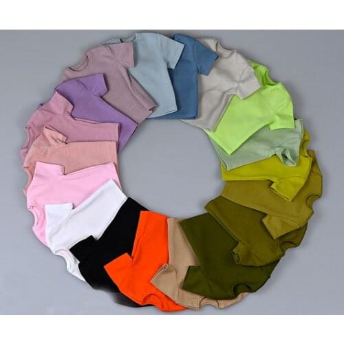 1/6 Soldier model clothing accessories mens solid color sweater short-sleeved T-shirt model for 12 inch action figure body