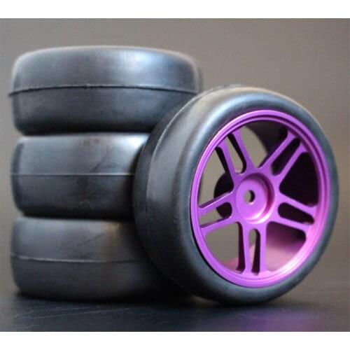 1Set 4Pcs HSP HPI Racing Tires Tyre Metal Wheel Rim 4Pcs For RC 1/10 On-Road Car HSP 94123/94103/94122 D4/D3 FW06 106p