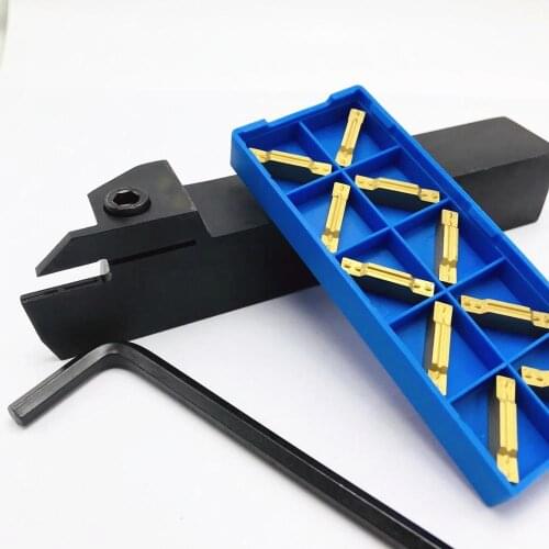 1 piece MGEHR2525-4 external slotted blade holder + 10 pieces MGMN400 M machine tool accessories carbide blade slotted blade