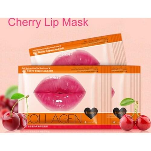 10pcs Cherry lip mask Collagen lip gel tape Moisturizing Essence Lip Care Pads Anti Ageing Wrinkle lips Patch