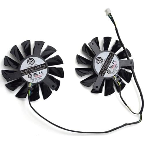 2pcs/lot POWRE LOGIC PLD08010S12HH DC 12V 0.35A 4 Wire Dual Fan for MSI 460GTX 560GTX 570GTX 580GTX R6790 R6870 R6850HAWK
