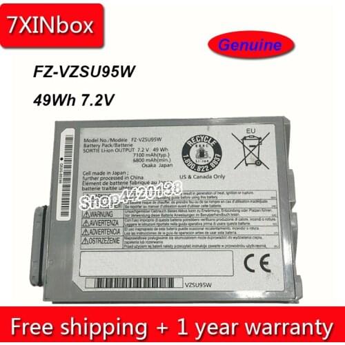 7XINbox 49Wh 7100mAh 7.2V Genuine FZ-VZSU95W FZ-VZSU95JS Laptop Battery For Panasonic Toughpad FZ-M1 Series