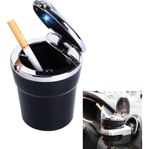 Car Ashtray With Led Lights With Cover Creative Personality Covered multi-function Car Supplies Universal