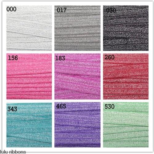 BBB0013S016C 10 Yards 5/8" 15 mm Silver Metallic Elastic Ribbon Hair Bow diy Making 11 colors in stock