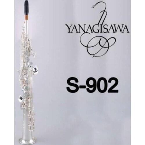 B flat S-902 Soprano Saxophone Straight Sviler Plated Musical Instruments Playing Professional Top