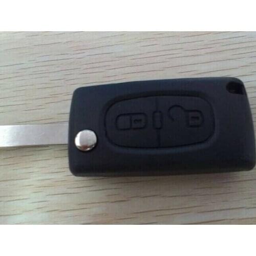 2 BUTTONS REMOTE FLIP KEY SHELL CASE For PEUGEOT 307 308 107 207 407 408 WITH GROOVE BLADE And BATTERY LOCATION