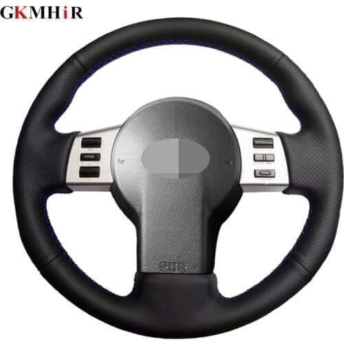 Black Genuine Leather DIY Hand stitched Car Steering Wheel Cover for Nissan 350Z 2003-2009 Infiniti FX FX35 FX45 2003-2008