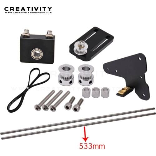 3D Printer Parts Upgrade Kits Ender 3/CR10 Dual Z Axis T8 Lead Screw Kits Bracket Aluminum Profile WIth Belt Pulley