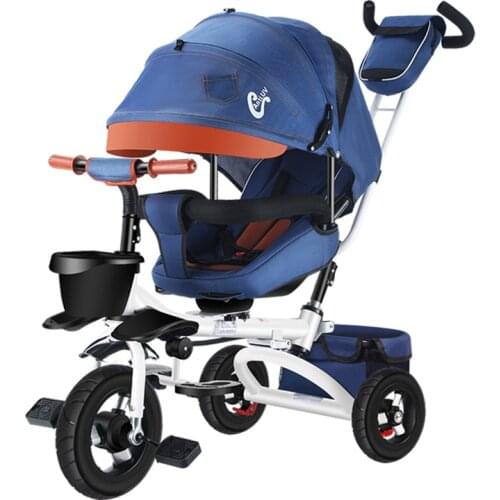 Childrens Tricycle Foldable And Rotate 1-3-5 Children Bicycles baby light strollers 360 degree seat rotation