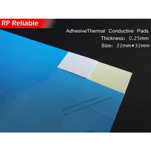 0.25mm Thick, (22mm*32mm) Double Sides Adhesive Thermal Conductive Pads for Aluminum Heat Sink, LED Lighting -- RP Reliable