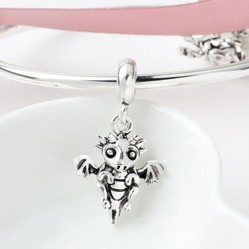 5PCS Hot Metal Bead Magic Alloy Pendant Animation Wings Flying Dragon Animal Charm Fit Original Bracelets Women Men Jewelry DIY