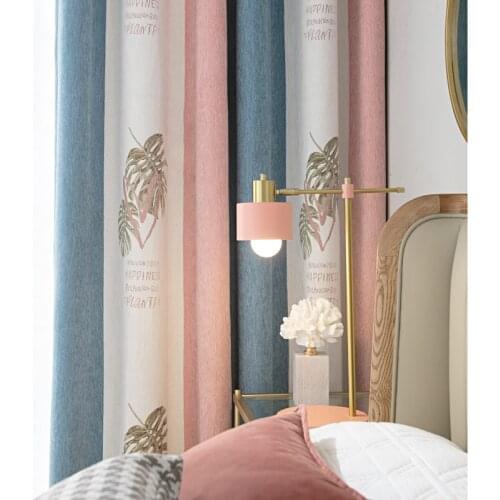 China Supplier Ready Made Luxury Polyester Linen Jacquard Blackout Floral Curtain For Living Room