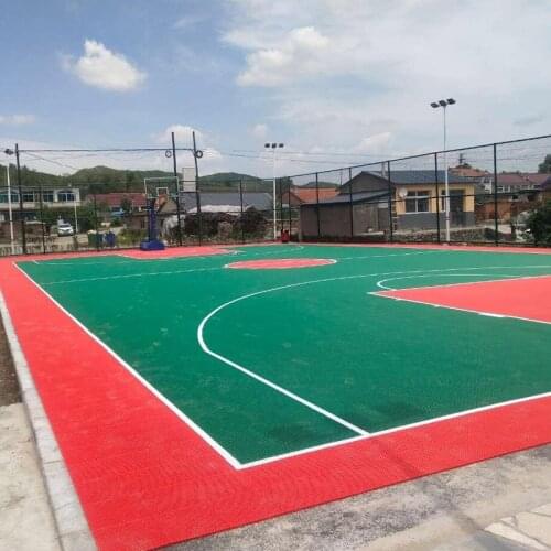 Beable Easy DIY Snap Together Installation Interlocking Volleyball Outdoor Basketball Court Floor Tile Flat With Border And Line