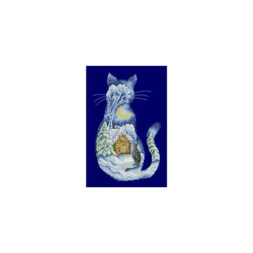 Cat in the Moonlight-Winter Counted Cross Stitch 11CT 14CT 18CT Cross Stitch Kits Embroidery Needlework Sets