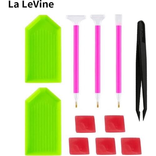 5D Diamond Painting Drill Pen Tools Kit Embroidery Accessories Tray Dotting Pen 11 Sets Clay Suction Pen Cross Stitch Set