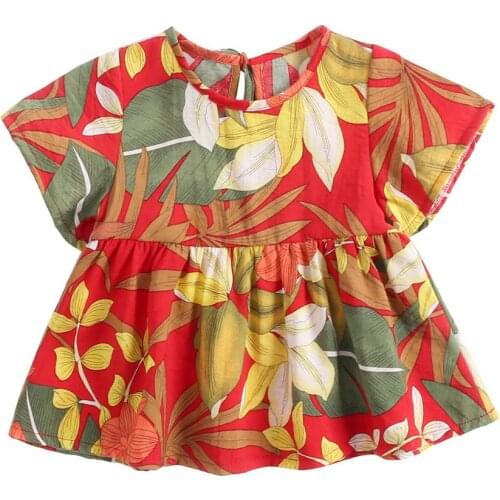 New Design Cotton Print Girl Dress Flora Baby Clothes Fashion Luxury Dresses 6 Colors Kids Clothing Children Outfits