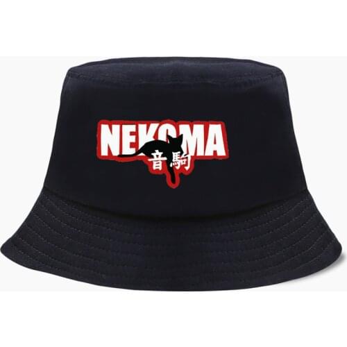 Japanese Anime Haikyuu Bucket Hat Volleyball Club Nekoma Women Men High Shool Hip Hop Summer Fisherman Panama Bob Hats Beach Cap