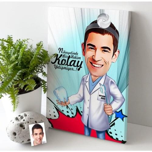 Personalized Mr Dentist Cartoon Canvas Table (30x50 cm.) 3 gift Home Decoration Special Design Home Office Business Place Quality