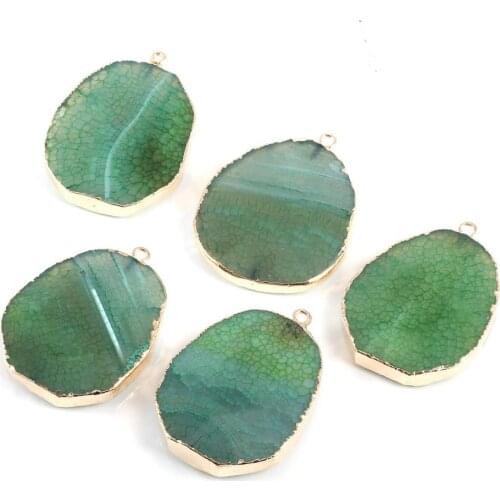 Natural Stone Pendants Exquisite accessories irregular shape DIY for Necklace or Jewelry Making Size37x51x8mm