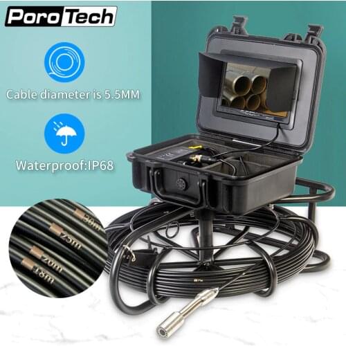 20M/65ft Pipeline Drain sewer Industrial Endoscope Pipe Camera Pipe Inspection Camera Waterproof IP68 Snake cable Video System