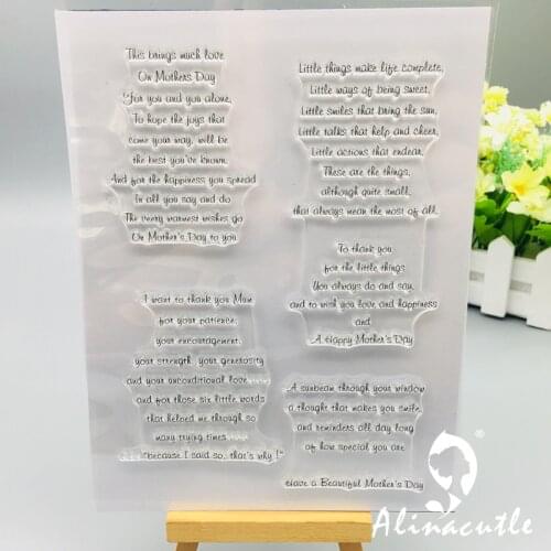 CLEAR STAMPS Mothers Day Wishes DIY Scrapbooking Card album paper craft rubber roller transparent silicon stamp AlinaCraft