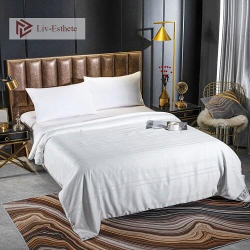 Liv-Esthete Women Luxury 100% Natural Silk White Quilt Duvet Filling Silk Comforters Handmade 4 Season Queen King For Sleep