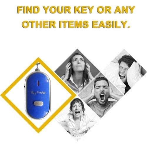 LED Whistle Key Finder Flashing Beeping Sound Control Alarm Anti-Lost Keyfinder Locator Tracker with Keyring