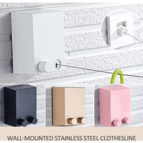 Clothesline Telescopic Wall Hanging Stainless Clothesline Balcony Indoor Invisible Line Hotel Wall Hanging Stainless Steel
