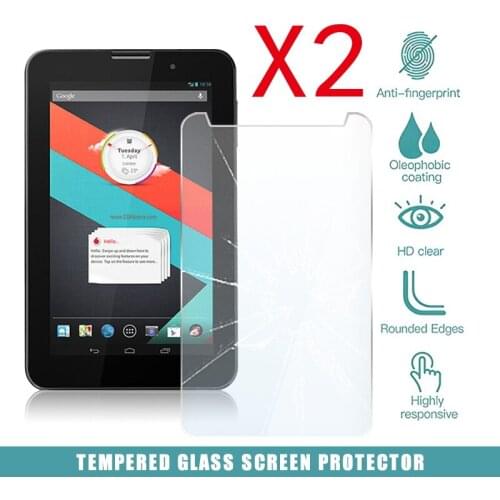 2Pcs Tablet Tempered Glass Screen Protector Cover for Vodafone Smart Tab III 3 7" Anti-Fingerprint Breakage Tempered Film