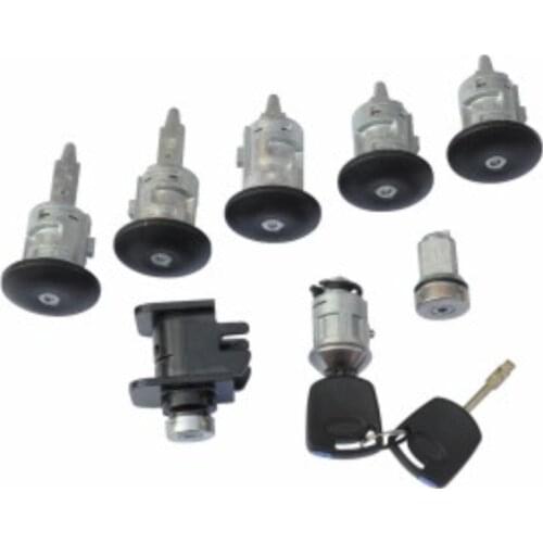 2T1AV22050AD 4425134 COMPLETE LOCK SET IGNITION SWITCH LEFT RIGHT DOOR LOCK TRUNK LOCK FOR FORD TRANSIT CONNECT 2002-2007 8PCS
