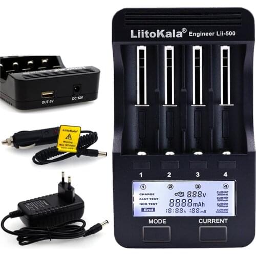Liitokala Lii500 LCD Battery Charger, Charging 18650 3.7V 18350 18500 16340 25500 10440 14500 26650 1.2V AA AAA NiMH Battery