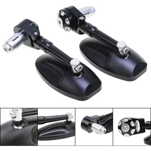 Universal Motorcycle 7/8" 22mm Handlebars Rear View Mirrors Bar End Mirror For Triumph Speed Triple For Honda Suzuki Cafe Racer