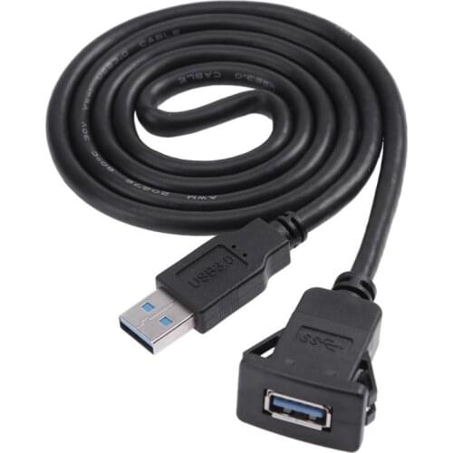 1m/3.3ft Single Port USB3.0 A Male to USB3.0 A Female Car Flush Mount Cable Car Van Dashboard Flush Mount Dual USB Socket New