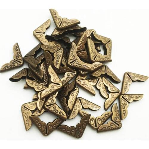 100PCS/Lot 14X14X2mm Bronze Metal Book Corners For Photo Albums Menus Folders DIY Scrapbooking Decor Corner Protectors WD0290