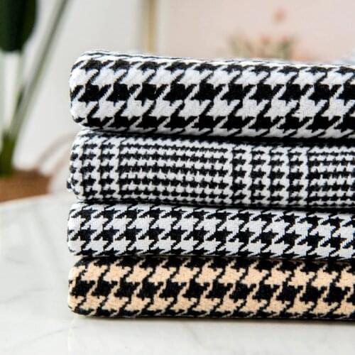 150cmx50cm Classic Thickened Black and White Houndstooth Wool Fabric Clothing Jacket Suit Pants Woolen Fabric DIY Sewing Fabric