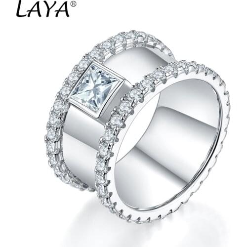LAYA 2021 Fashion Simple Design Anillos Vintage Silver Color Finger Ring For Women Jewelry Korean Version Joint Rings