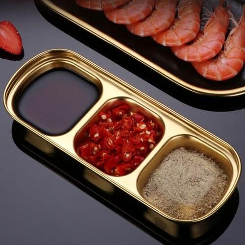 304 Stainless Steel Sauce Dishes For Kitchen Pepper Roast Meat Sauce Dishes Sushi Dipping Bowl Tableware Food Seasoning Tray