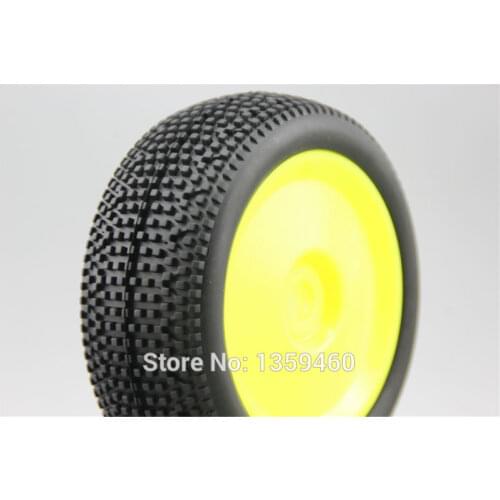 4pcs 1/8 Buggy Tires(Cube) Off-Road Tyre Light Weight Racing Wheel(Yelllow) fits for 1/8 Buggy 1/8 Tire 22054+26014