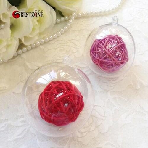 Free shipping 80mm FULL transparent christmas ball or christmas ball decoration or hanging glass ball for promotion