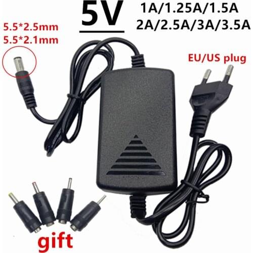 5V AC DC adaptor 5 V 1A 1.25A 1.5A 2A 2.5A 3A 3.5A Power Supply Adapter 5 Volt transformer 4pcs DC Power Socket Connector