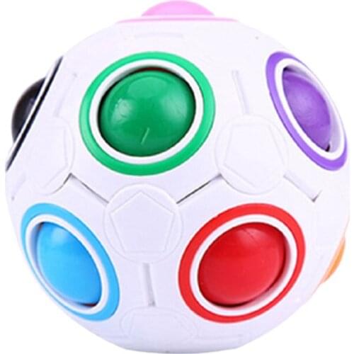 Stress Reliever Toy Football Magic Cube for Children Adult Kids Educational Learning Toys Rainbow Ball Puzzles Antistress Cube