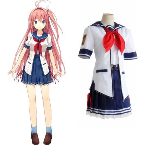 Free Shipping Ao No Kanata No Four Rhythm Cosplay Costume Japanese School Uniform Misaki Tobisawa Cosplay Halloween Christmas 89