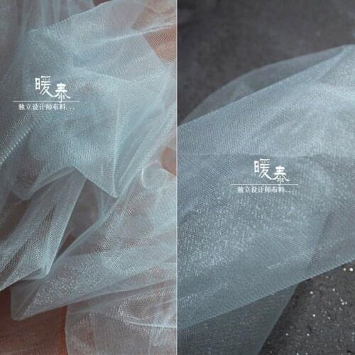 Lustre Mesh Tulle Fabric Dusty blue DIY Bridal Veil Party Decor Sewing Scarf Fluffy Skirt Wedding Dress Designer Fabric